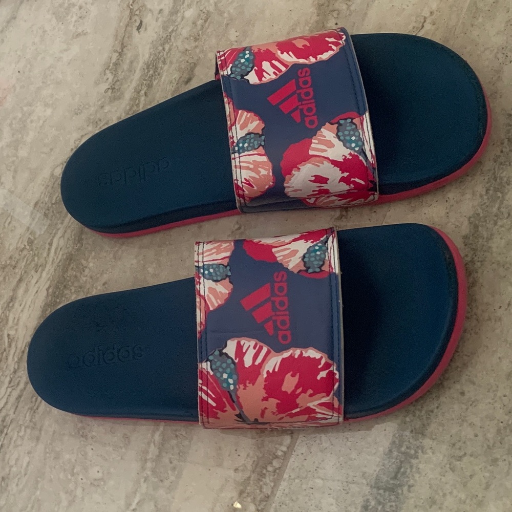 Adidas flower slides